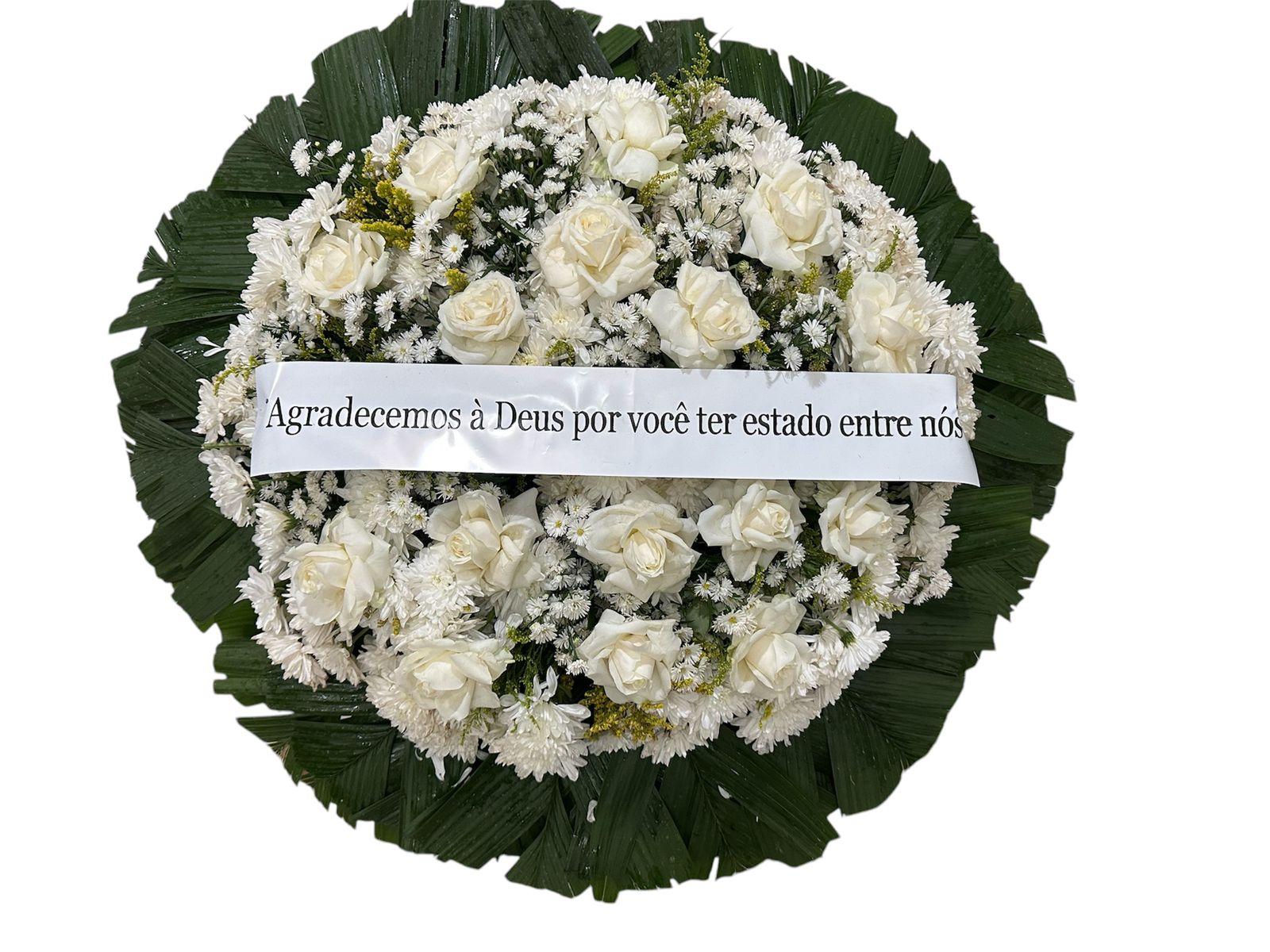 Coroa Média branca R$270,00 Coroa Média Crisantemos - Imagem 1